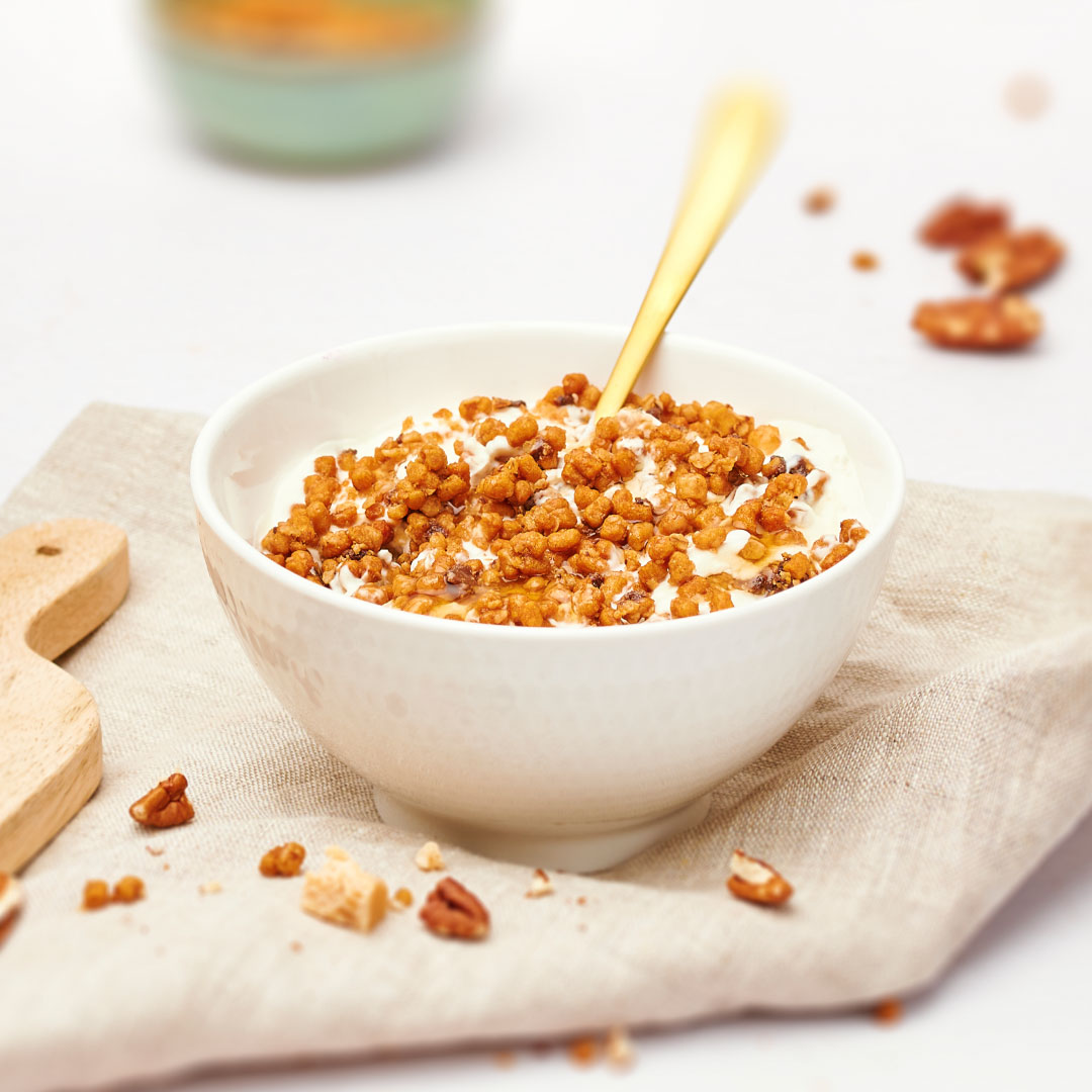 Muesli chocolade pecan karamel