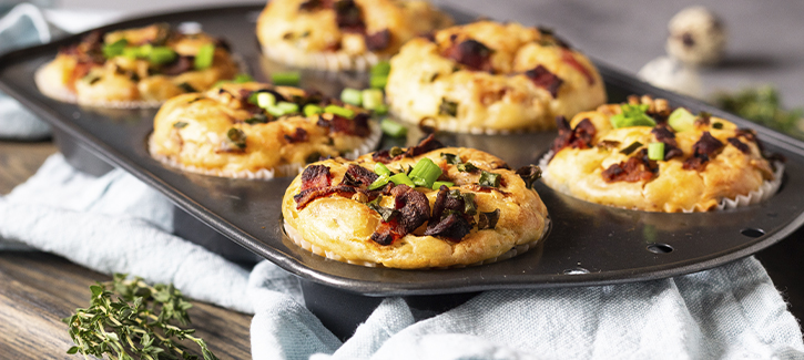 Hartige muffins met ham en kaas