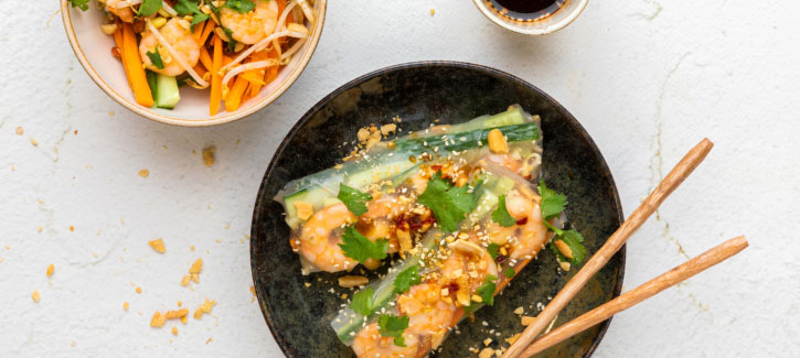 Aziatische spring rolls met garnalen