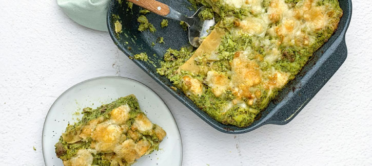 Broccoli-geitenkaas lasagne