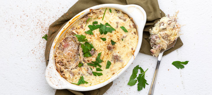 Ovenschotel met tartaar en zuurkool