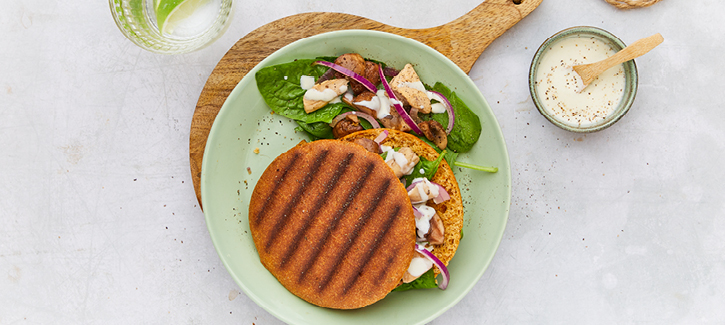 Pita met truffelkip en champignons