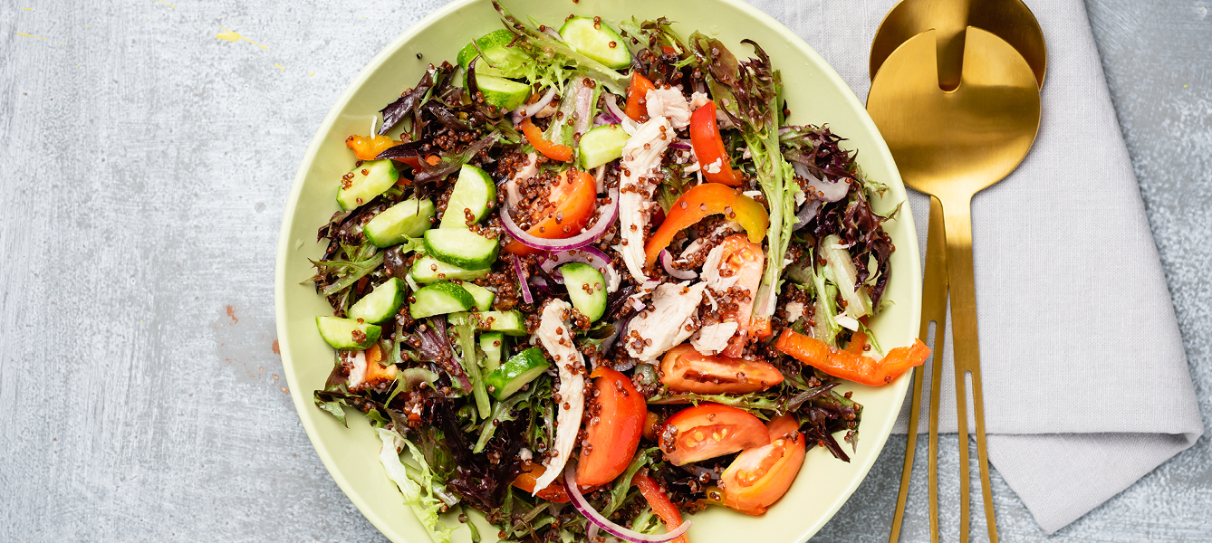 Quinoasalade met kalkoen, koolhydraatarm recept