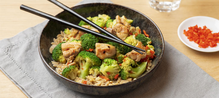 Rijst masala met kip en broccoli