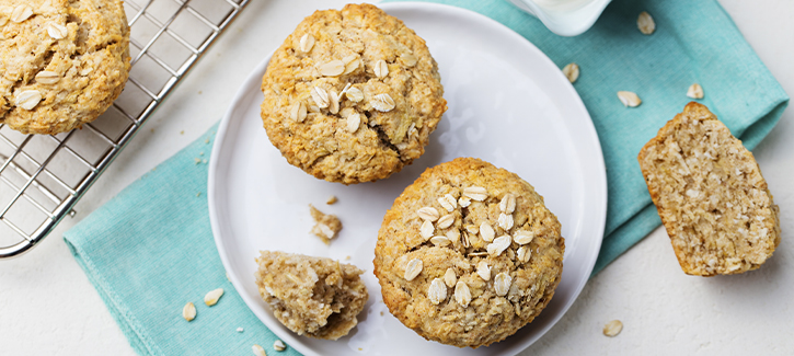 Havermoutmuffins met appel, banaan en yoghurt